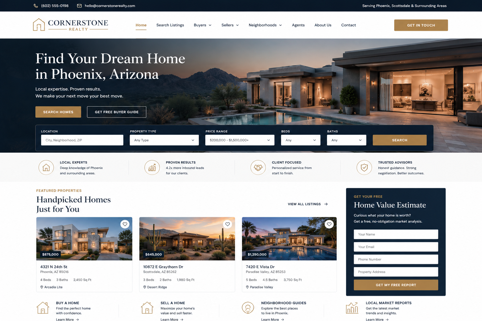 Cornerstone Realty Website